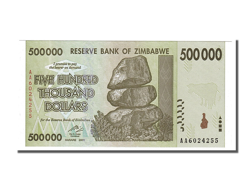 Zimbabwe, 500,000 Dollars, 2008, FDS
