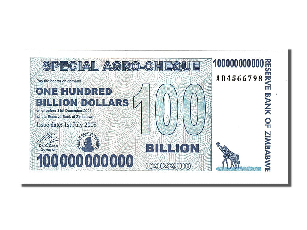 Zimbabwe, 100 Billion Dollars, 2008, KM #64, 2008-07-01, UNC(65-70), AB