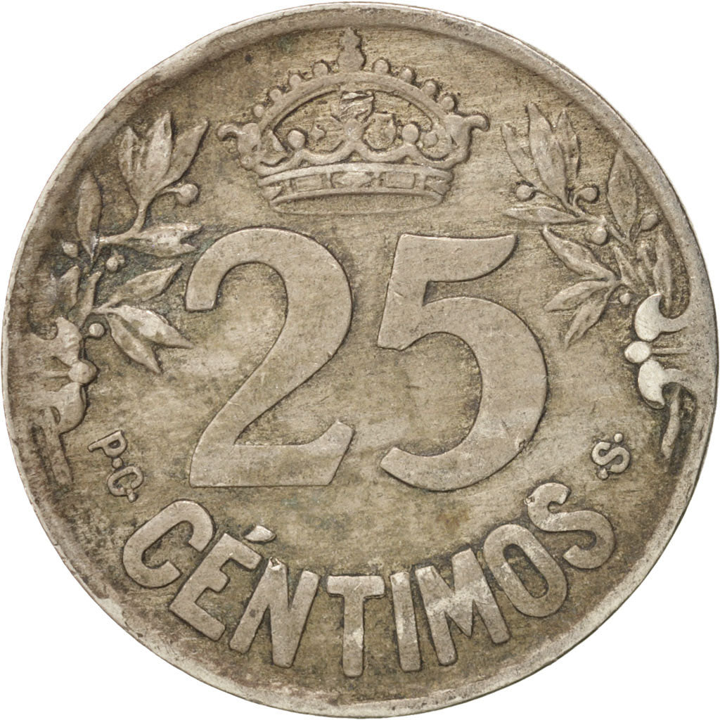 Spain, Alfonso XIII, 25 Centimos, 1925, Madrid, EF(40-45), Copper-nickel, KM:740