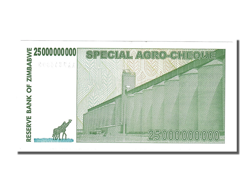 Billet, Zimbabwe, 25 Billion Dollars, 2008, 2008-05-15, NEUF