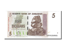 Banconote, Zimbabwe, 5 Dollars, 2007, FDS