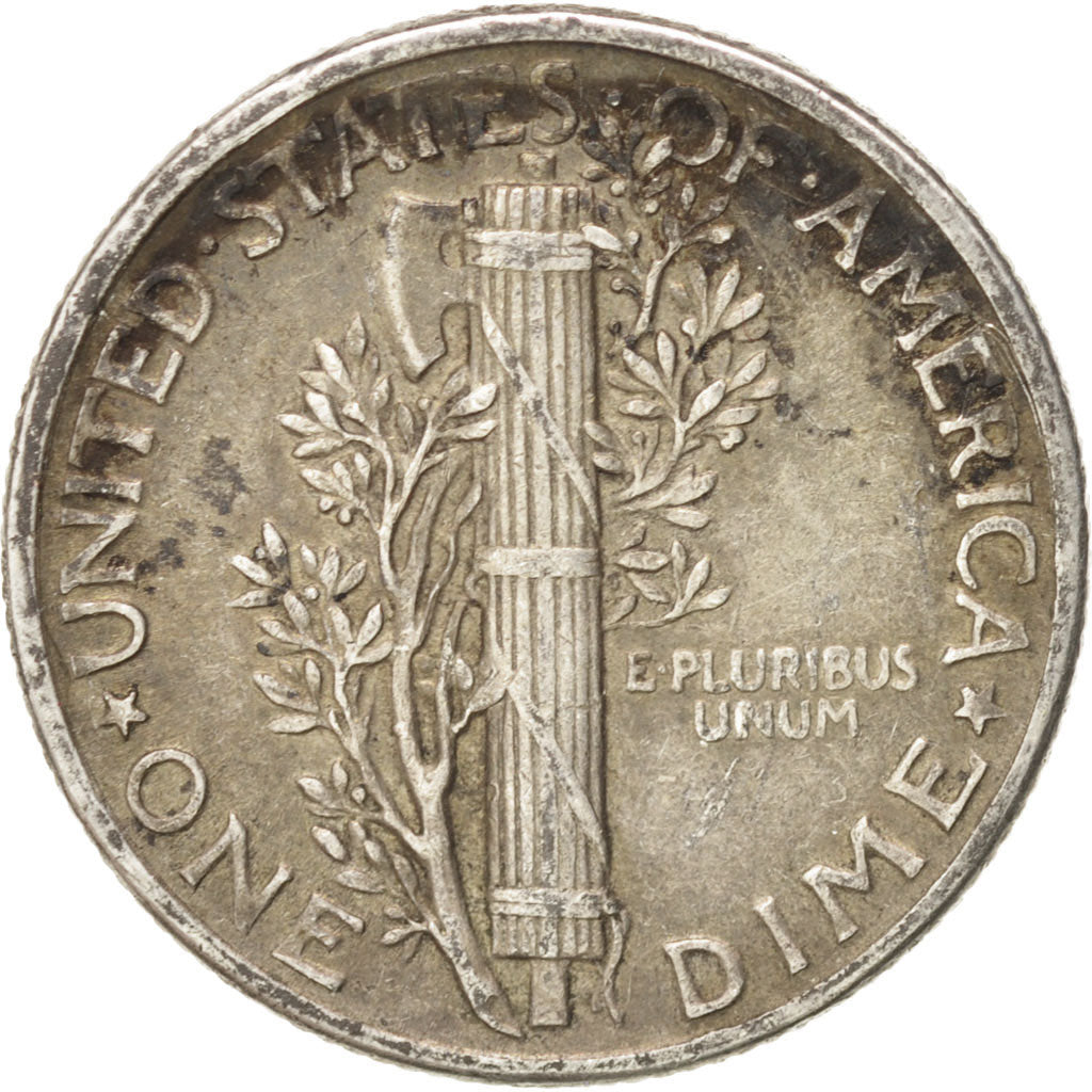 United States, Mercury Dime, 1943, Philadelphia, EF(40-45), Silver, KM 140