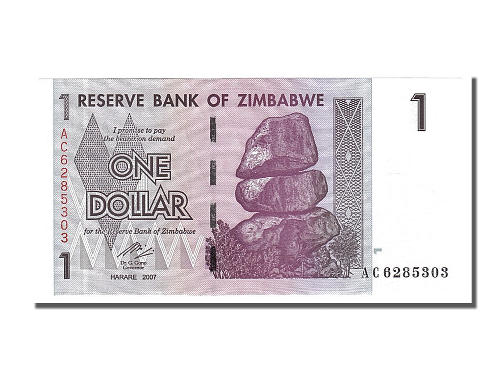 Banknote, Zimbabwe, 1 Dollar, 2007, UNC(65-70)