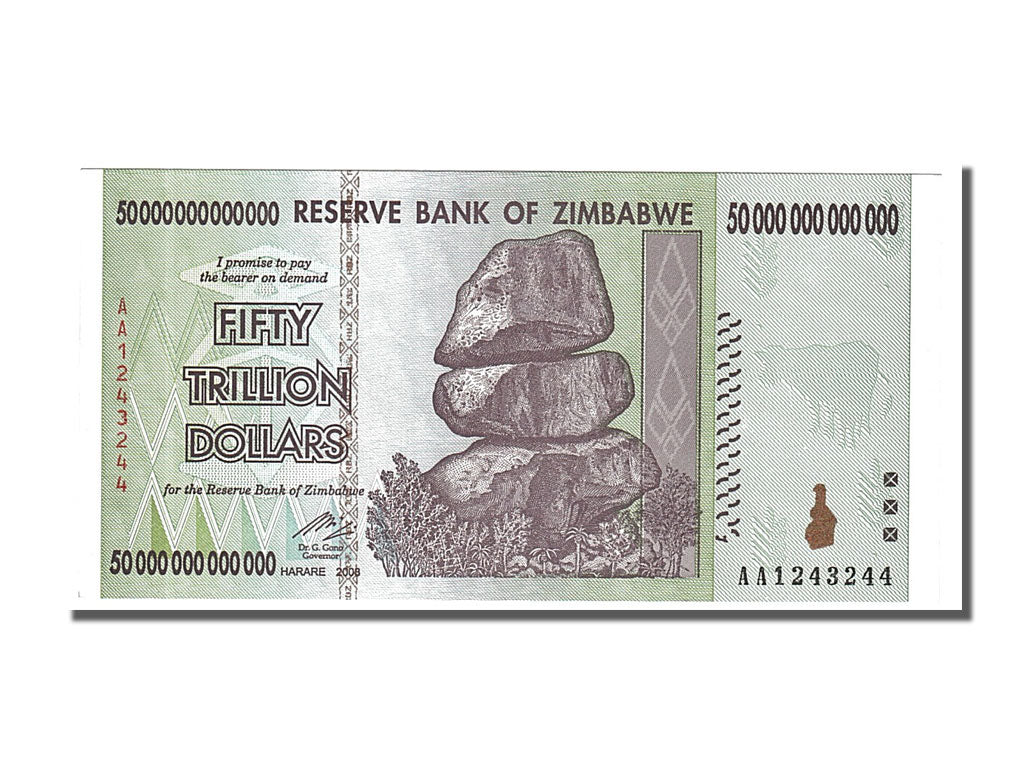 Zimbabwe, 50 Trillion Dollars, 2008, FDS