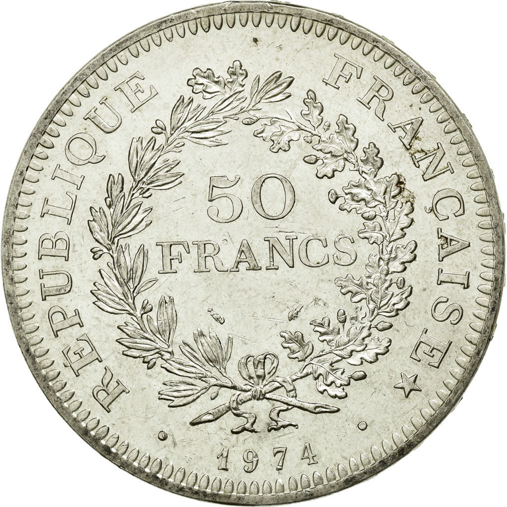 Monnaie, France, Hercule, 50 Francs, 1974, TTB+, Argent, KM:941.2