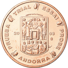 Andorra, Medal, 5 C, Essai-Trial, 2003, MS(64), Copper