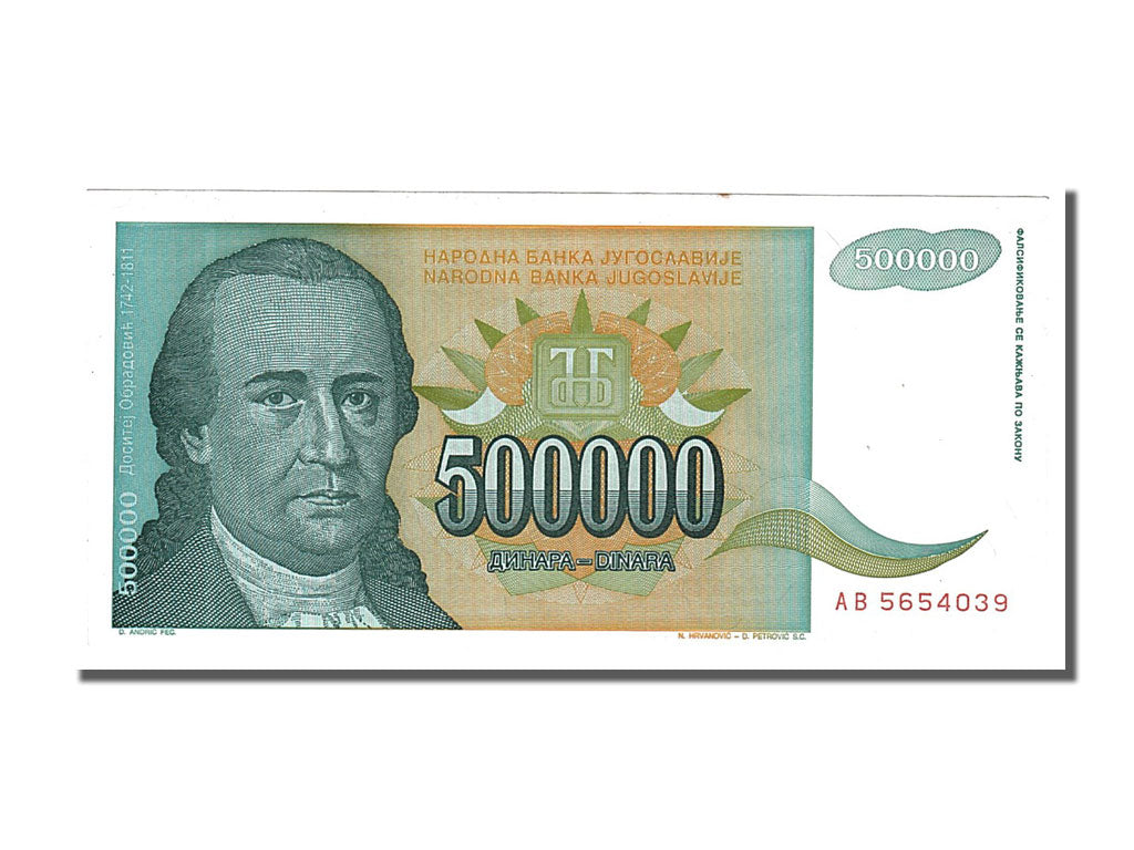 Banknote, Yugoslavia, 500,000 Dinara, 1993, UNC(65-70)