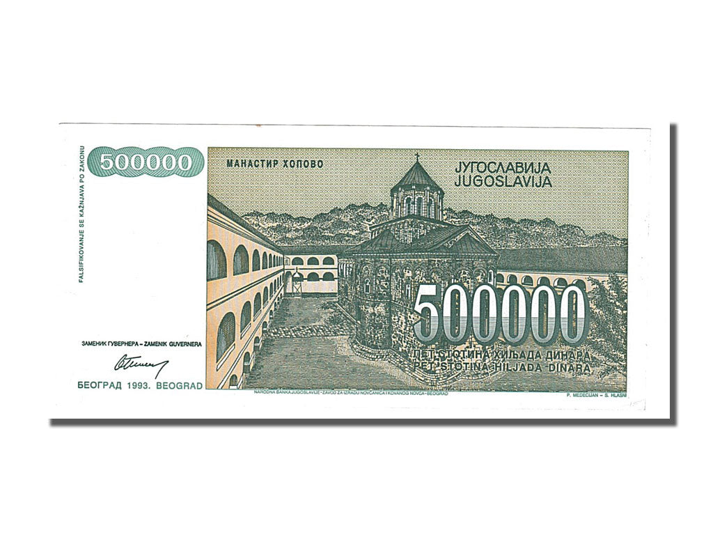 Banknote, Yugoslavia, 500,000 Dinara, 1993, UNC(65-70)