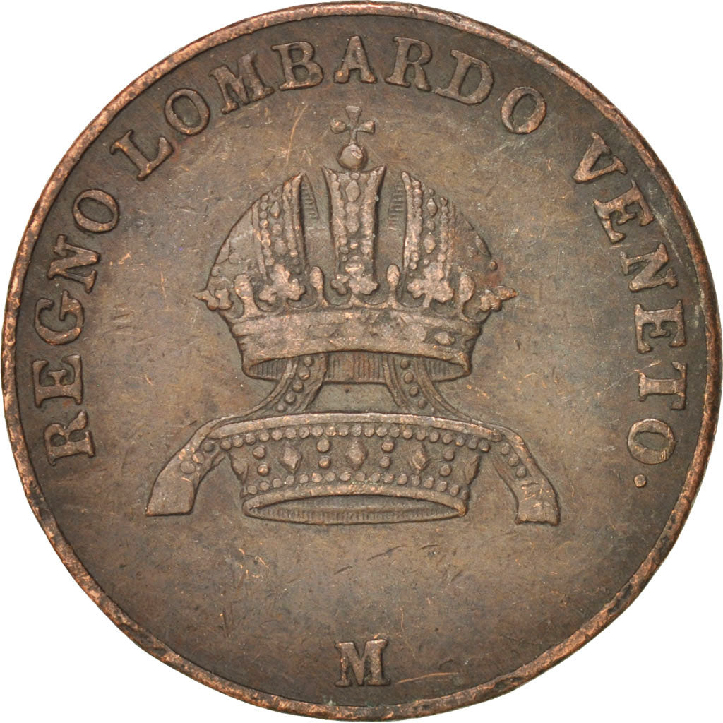 ITALIAN STATES, LOMBARDY-VENETIA, 3 Centesimi, 1843, Milan, EF(40-45), KM 13.1
