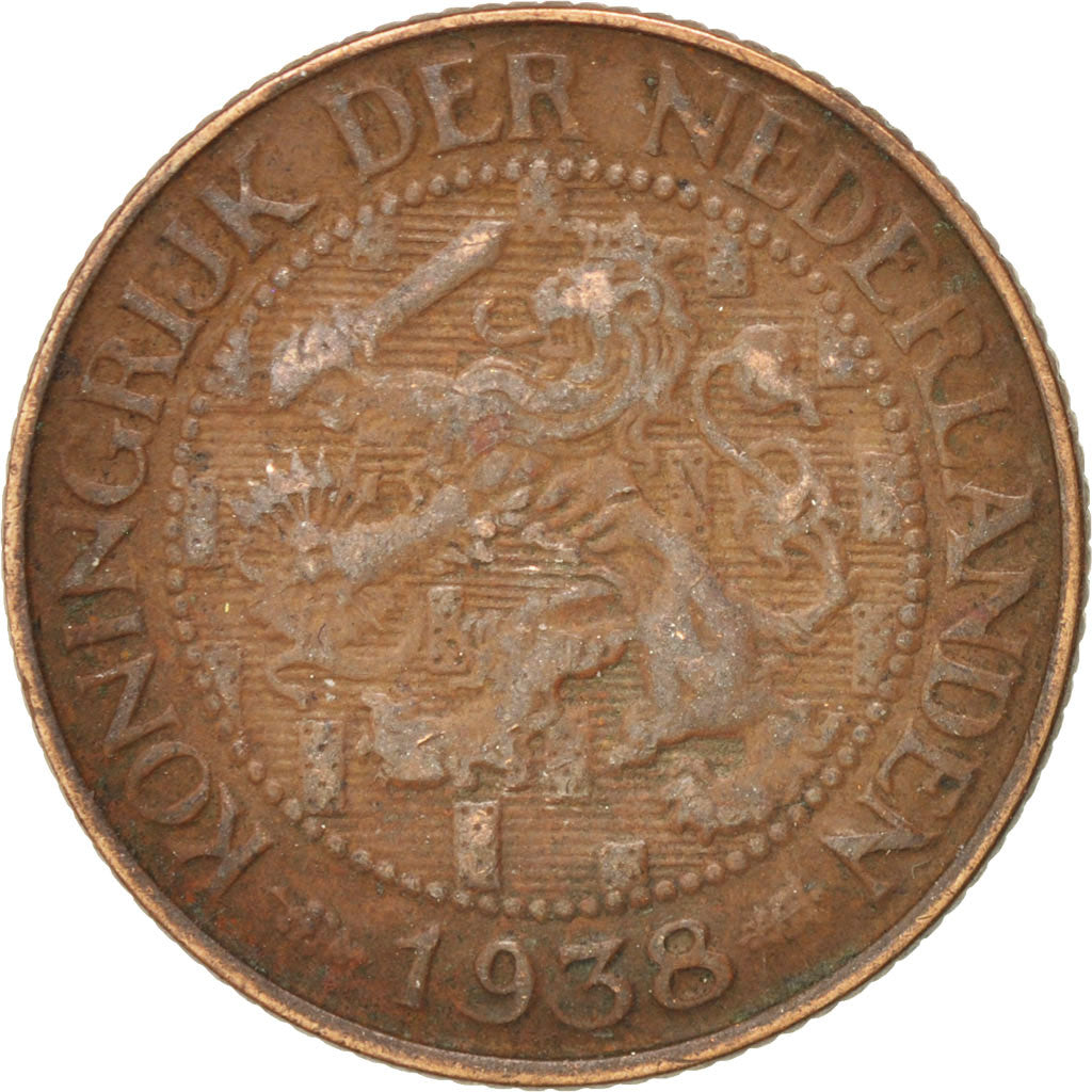 Coin, Netherlands, Wilhelmina I, Cent, 1938, EF(40-45), Bronze, KM:152