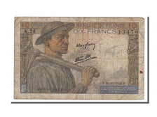 France, 10 Francs, 10 F 1941-1949 ''Mineur'', 1942, KM #99e, 1942-11-26,...