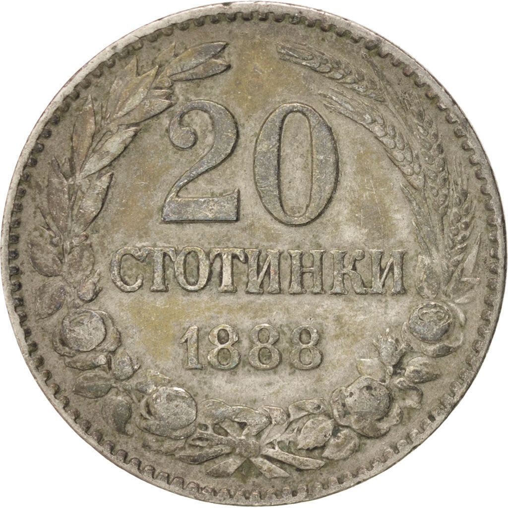 Bulgaria, Ferdinand I, 20 Stotinki, 1888, EF(40-45), Copper-nickel, KM:11