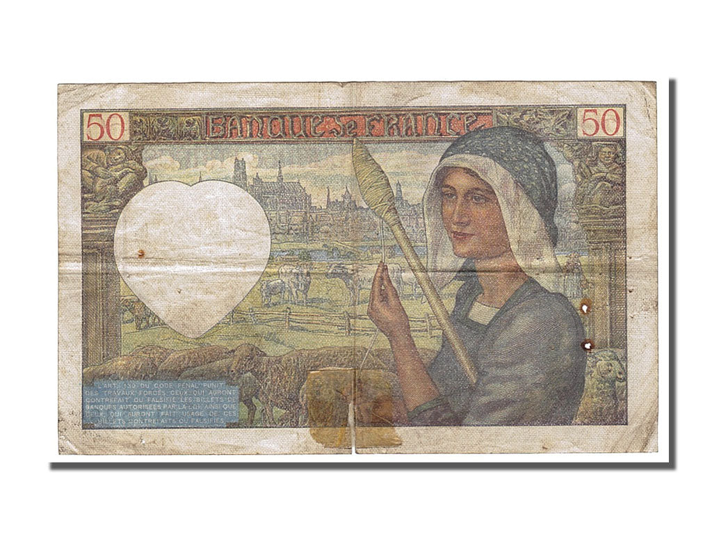 France, 50 Francs, 50 F 1940-1942 ''Jacques Coeur'', 1941, KM #93, 1941-05-08,..