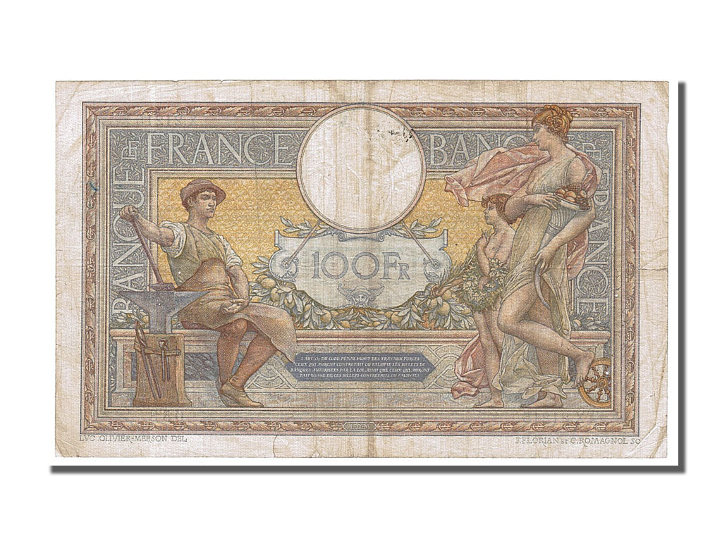 France, 100 Francs, 50 F 1927-1934 ''Luc Olivier Merson'', 1928, KM #78b,...