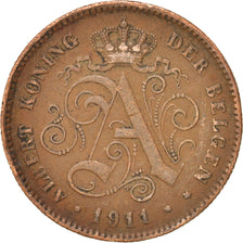 Belgium, Albert I, 2 Centimes, 1911, EF(40-45), Copper, KM:65