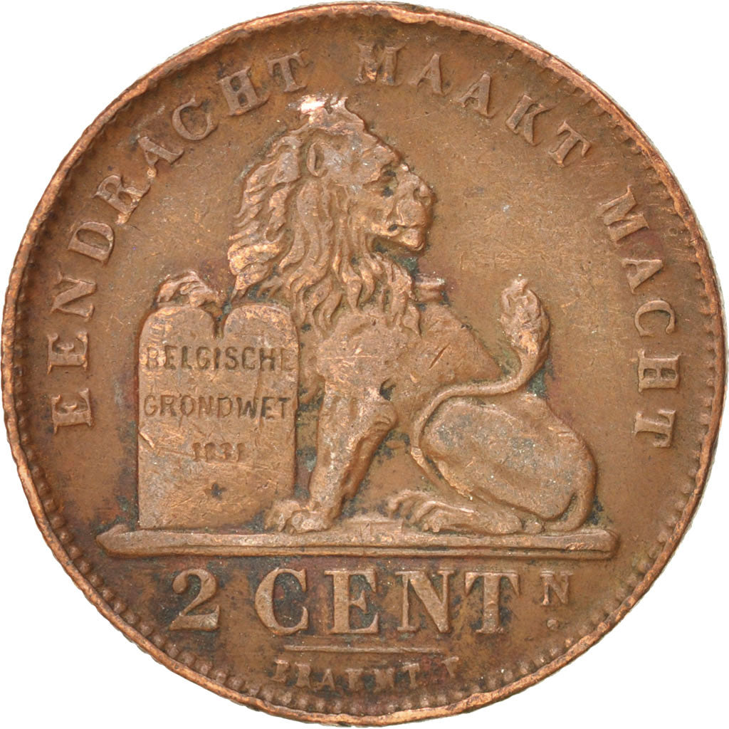 Belgium, Albert I, 2 Centimes, 1911, EF(40-45), Copper, KM:65