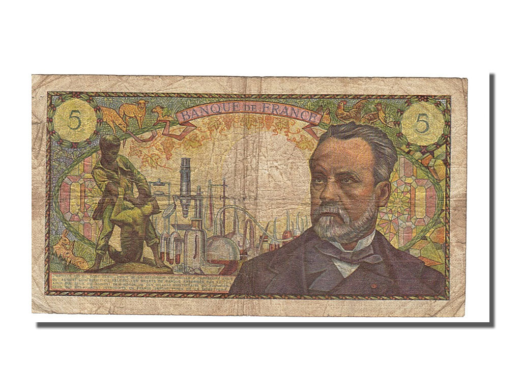 France, 5 Francs, 5 F 1966-1970 ''Pasteur'', 1968, KM #146b, 1968-04-04,...