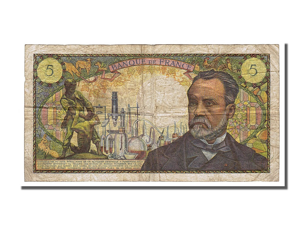 France, 5 Francs, 5 F 1966-1970 ''Pasteur'', 1969, KM #146b, 1969-06-05,...