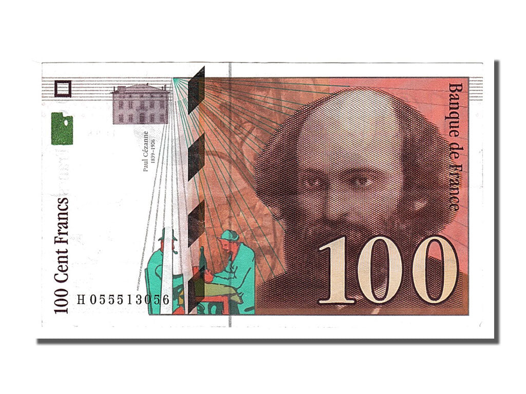 France, 100 Francs, 100 F 1997-1998 ''Cézanne'', 1998, KM #158a, AU(55-58), H, F
