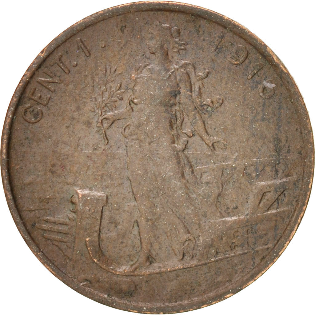 Italy, Vittorio Emanuele III, Centesimo, 1916, Rome, EF(40-45), Bronze, KM:40