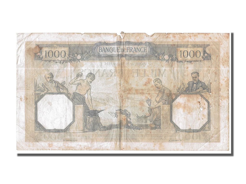 France, 1000 Francs, 1 000 F 1927-1940 ''Cérès et Mercure'', 1936, KM #79c, 1...