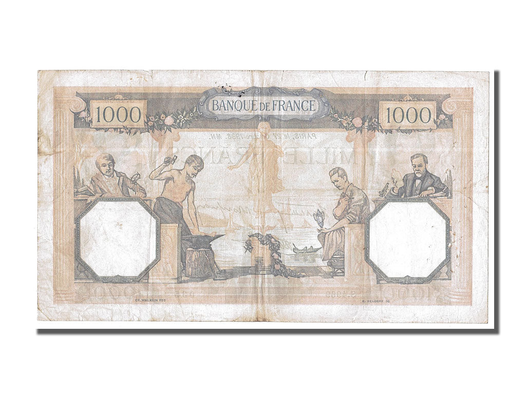 France, 500 Francs, 1 000 F 1927-1940 ''Cérès et Mercure'', 1938, KM #88c, 1...