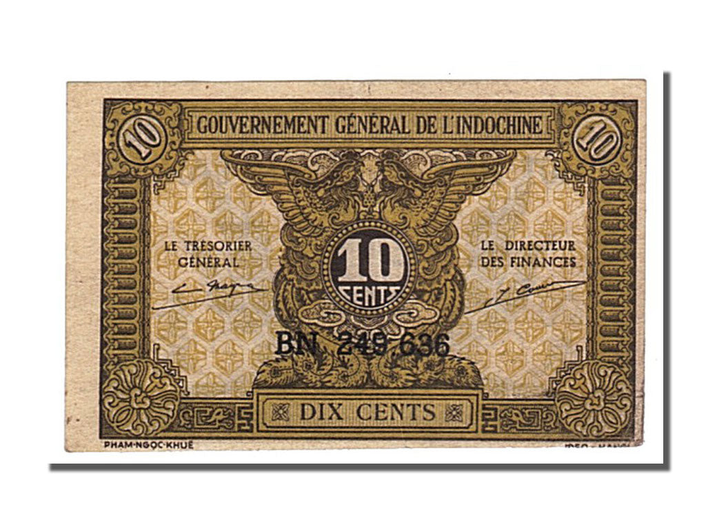 French Indo-China, 10 Cents, 1942, KM #89a, UNC(60-62), BN