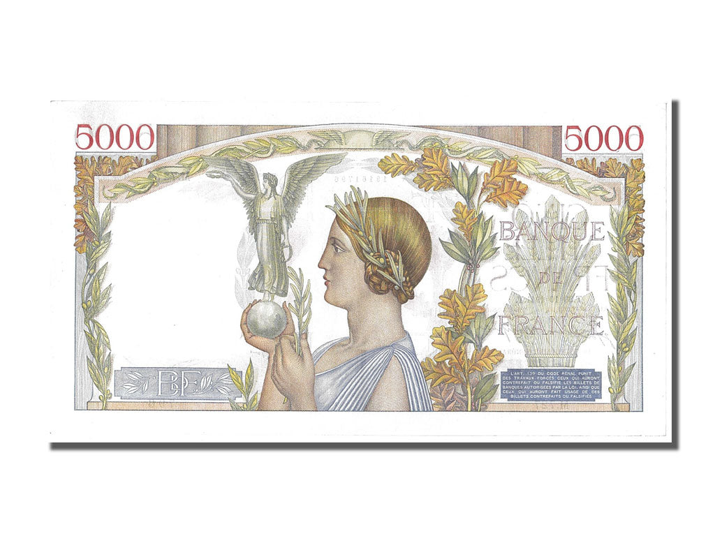 France, 5000 Francs, 5 000 F 1934-1944 ''Victoire'', 1941, KM #97c, 1941-10-30,.