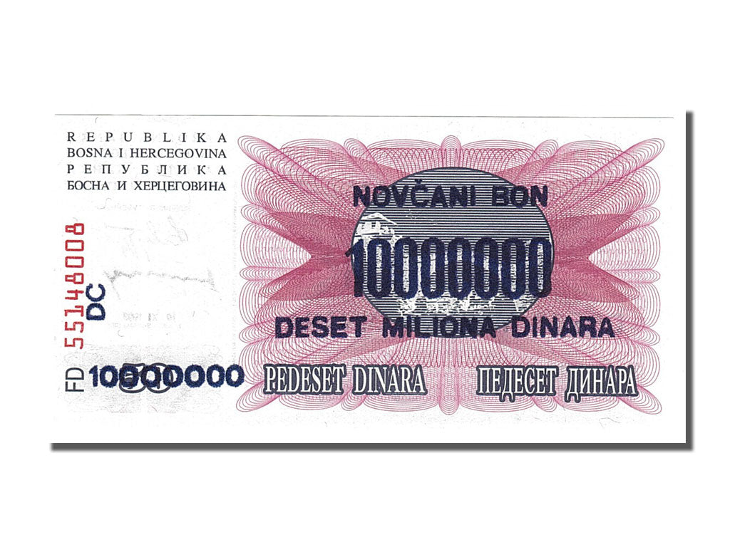 Banknote, Bosnia - Herzegovina, 10,000,000 Dinara, 1993, 1993-11-10, UNC(65-70)