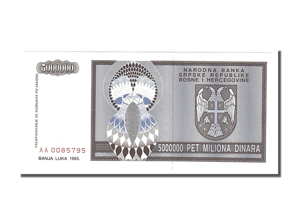Banknote, Bosnia - Herzegovina, 5 Million Dinara, 1993, UNC(65-70)