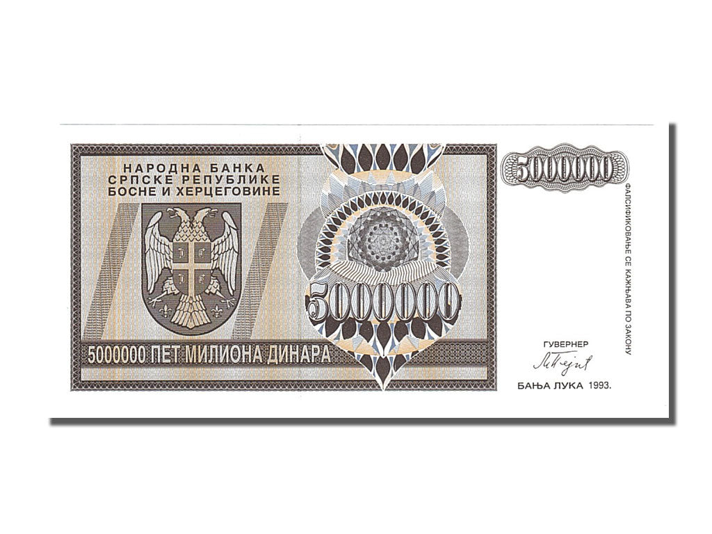 Banknote, Bosnia - Herzegovina, 5 Million Dinara, 1993, UNC(65-70)