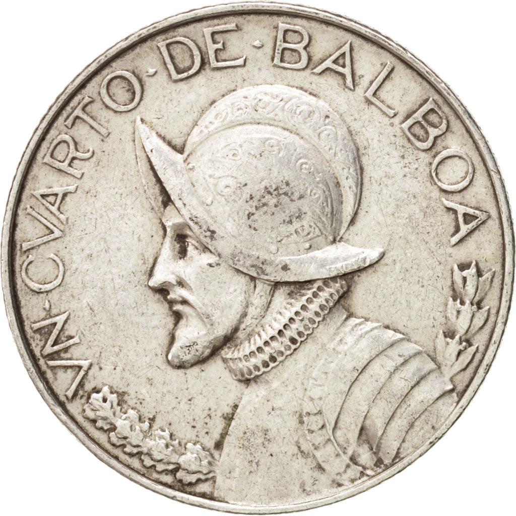 Panama, 1/4 Balboa, 1947, AU(50-53), Silver, KM:11.1