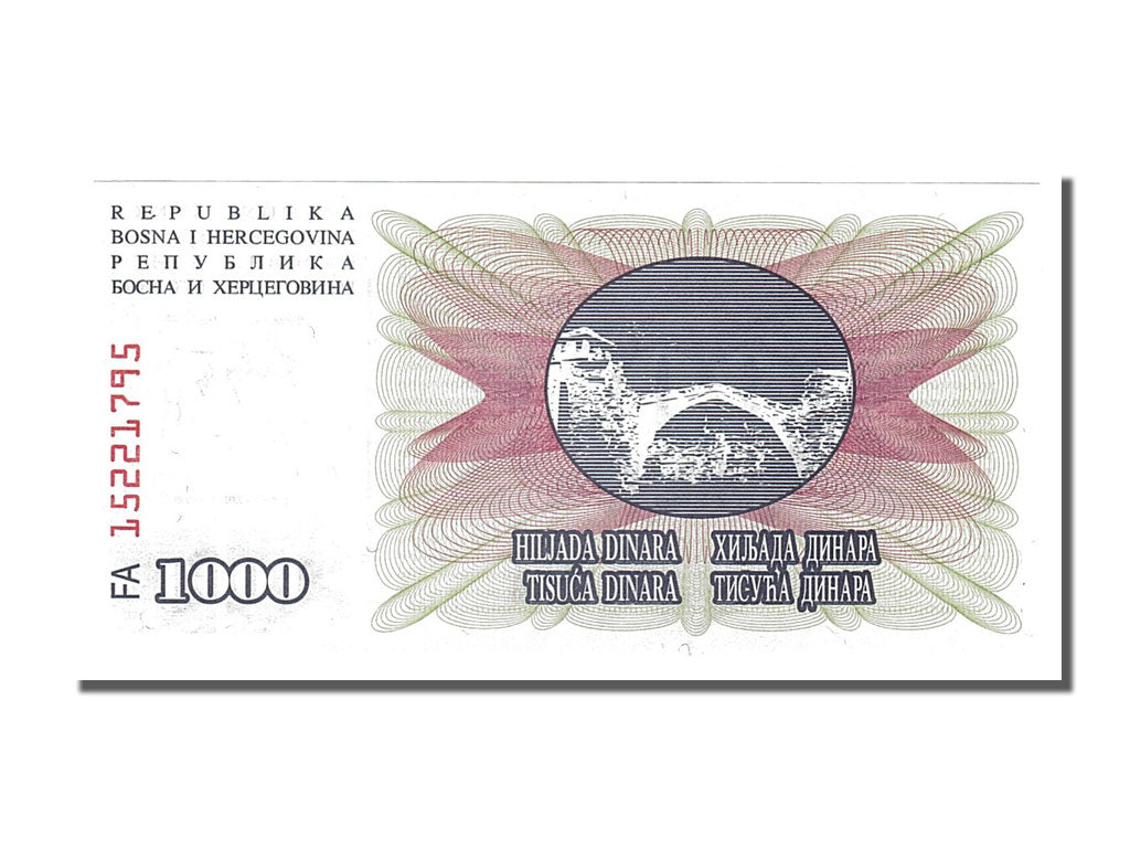 Geldschein, Bosnia - Herzegovina, 1000 Dinara, 1992, 1992-07-01, UNZ