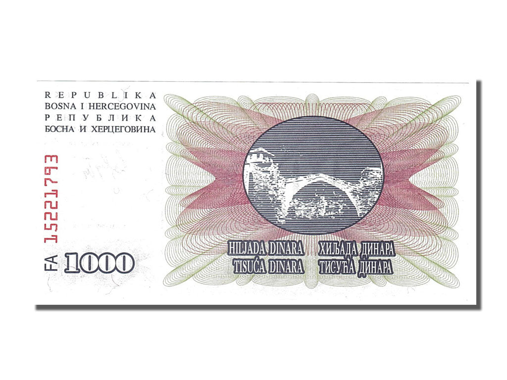 Geldschein, Bosnia - Herzegovina, 1000 Dinara, 1992, 1992-07-01, UNZ