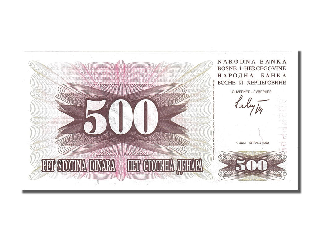 Geldschein, Bosnia - Herzegovina, 500 Dinara, 1992, 1992-07-01, UNZ