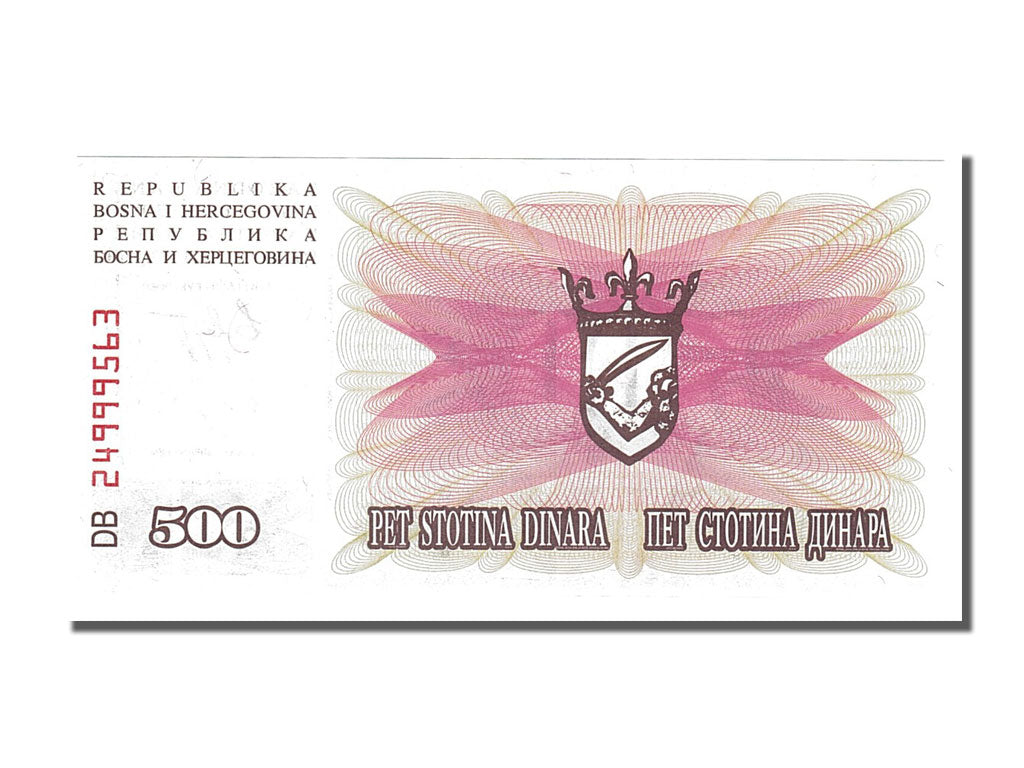 Banconote, Bosnia - Erzegovina, 500 Dinara, 1992, 1992-07-01, FDS