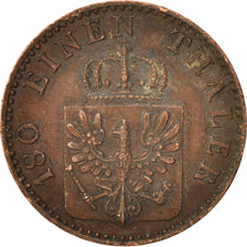 German States, PRUSSIA, Wilhelm I, 2 Pfennig, 1864,Berlin,AU(50-53),Copper,KM481