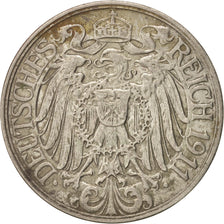 GERMANY - EMPIRE, Wilhelm II, 25 Pfennig, 1911, Berlin, TTB+, Nickel, KM:18