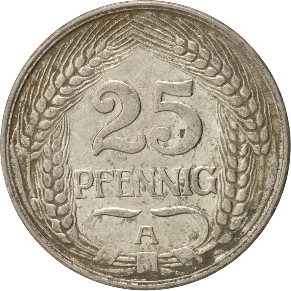 GERMANY - EMPIRE, Wilhelm II, 25 Pfennig, 1911, Berlin, TTB+, Nickel, KM:18