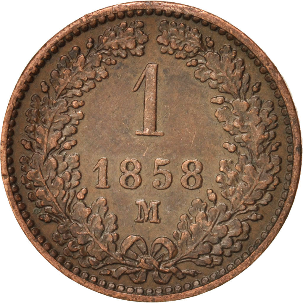 Österreich, Franz Joseph I, Kreuzer, 1858, Milan, EF(40-45), Copper, KM:2186