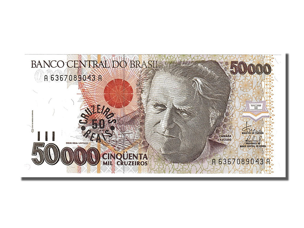 Billete, 50 Cruzeiros Reais on 50,000 Cruzeiros, 1993, Brasil, UNC