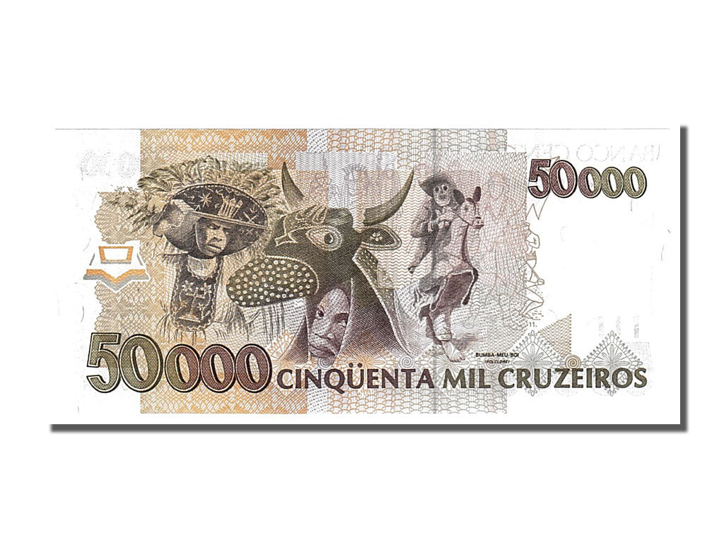 Billete, 50 Cruzeiros Reais on 50,000 Cruzeiros, 1993, Brasil, UNC