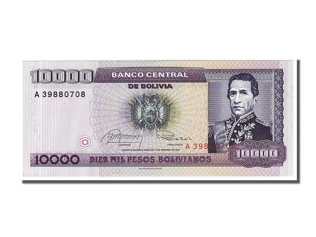 Bolivia, 10,000 Pesos Bolivianos, 1984, KM #169a, 1984-02-10, UNC(65-70), A