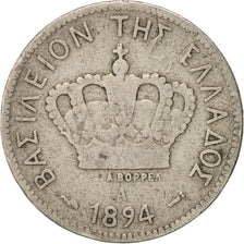 Greece, George I, 10 Lepta, 1894, Paris, EF(40-45), Copper-nickel, KM:59