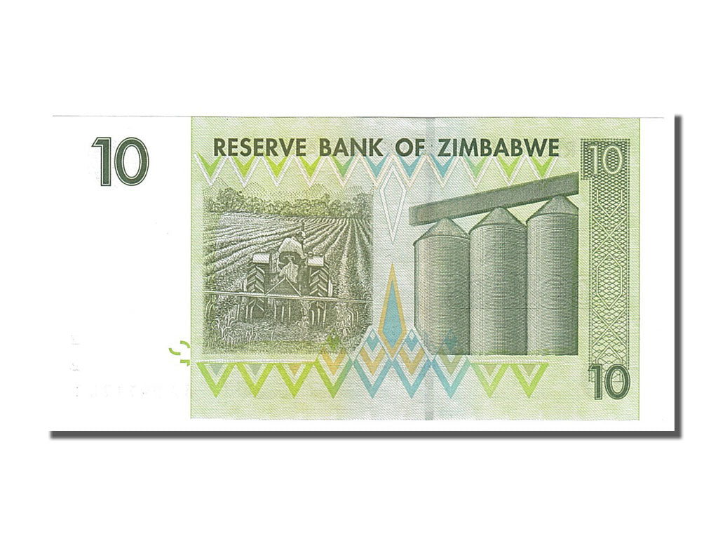 Banconote, Zimbabwe, 10 Dollars, 2008, 2008-08-01, FDS