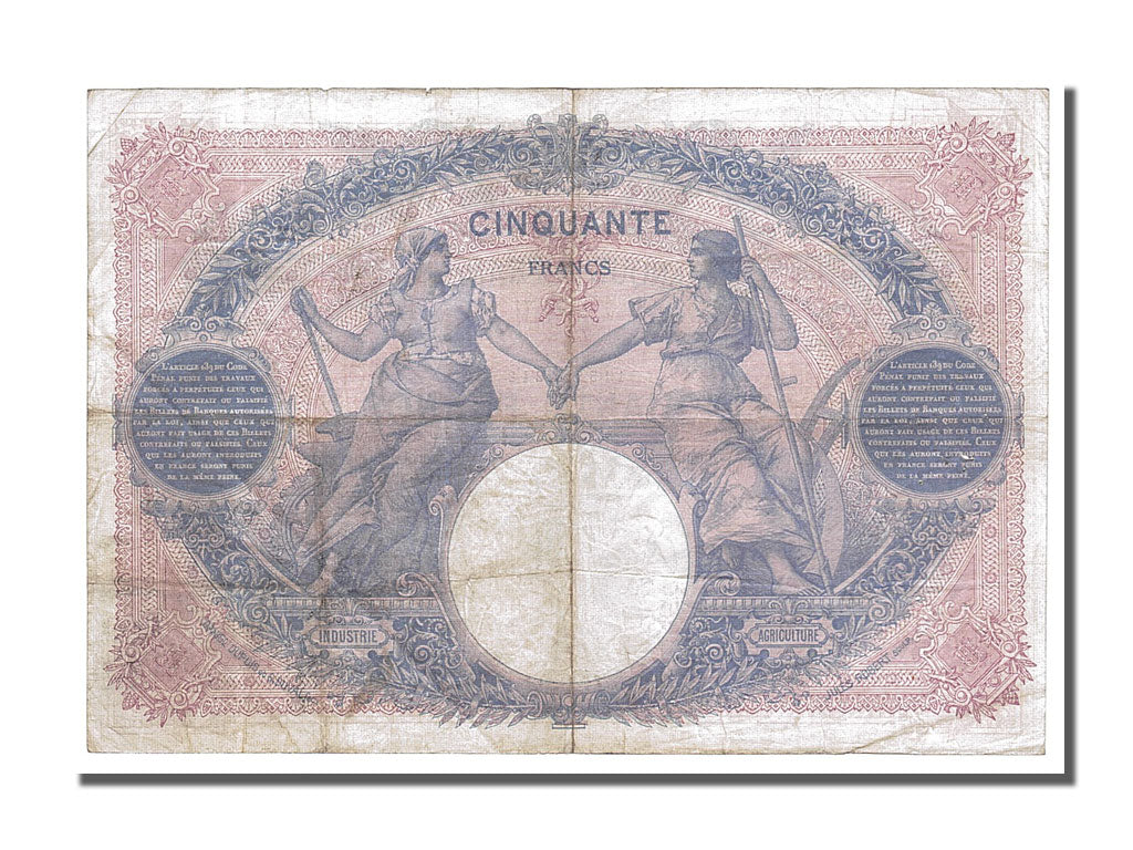 Banknote, France, 50 Francs, 50 F 1889-1927 ''Bleu et Rose'', 1913, 1913-05-15