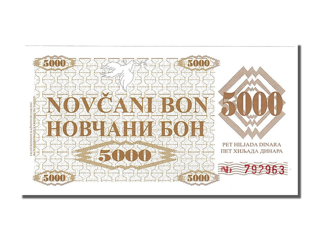 Banknote, Bosnia - Herzegovina, 5000 Dinara, 1992, UNC(65-70)