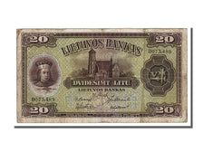 Lithuania, 20 Litu, 1930, KM #27a, 1930-07-05, VF(20-25), D
