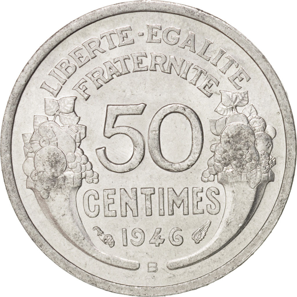 France, Morlon,50 Centimes,1946,Beaumont - Le Roger,AU(55-58),Aluminum,KM894.2a