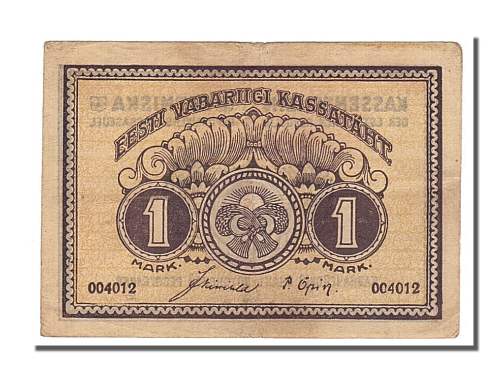 Banconote, Estonia, 1 Mark, 1919, BB